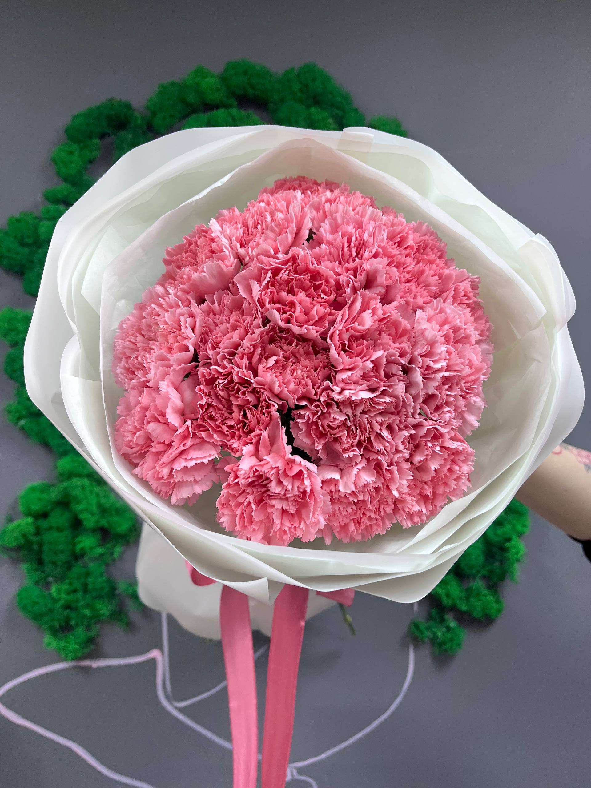 19 розовых диантусов